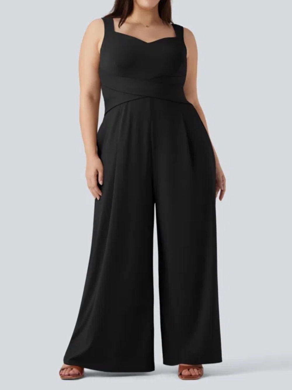Halara Jumpsuit Size 2X Sleeveless Plus Size Pockets Style 02732917 Black NWOT